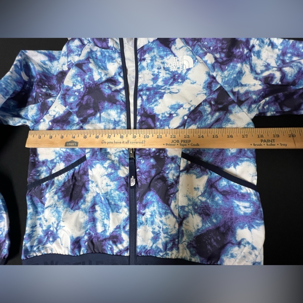 NORTH FACE GIRLS PRINTED ALTA VISTA RAIN JACKET W/ HOOD. PAISLEY PURPLE LARGE - Picture 2 of 10